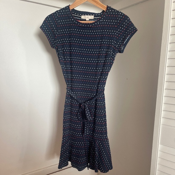 LOFT Dresses & Skirts - LOFT Petites Fit and Flare Red White and Blue Summer Dress